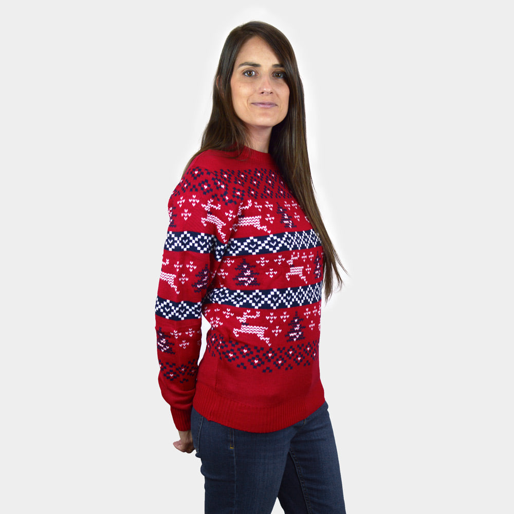 Jersey de Navidad Rojo Canadá para mujer