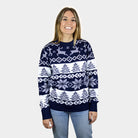 Jersey de Navidad Mujer Nina y Niño Azul Polo Norte
