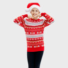 Jersey de Navidad Niña Rojo Muñecos Cenefas Algodón Orgánico
