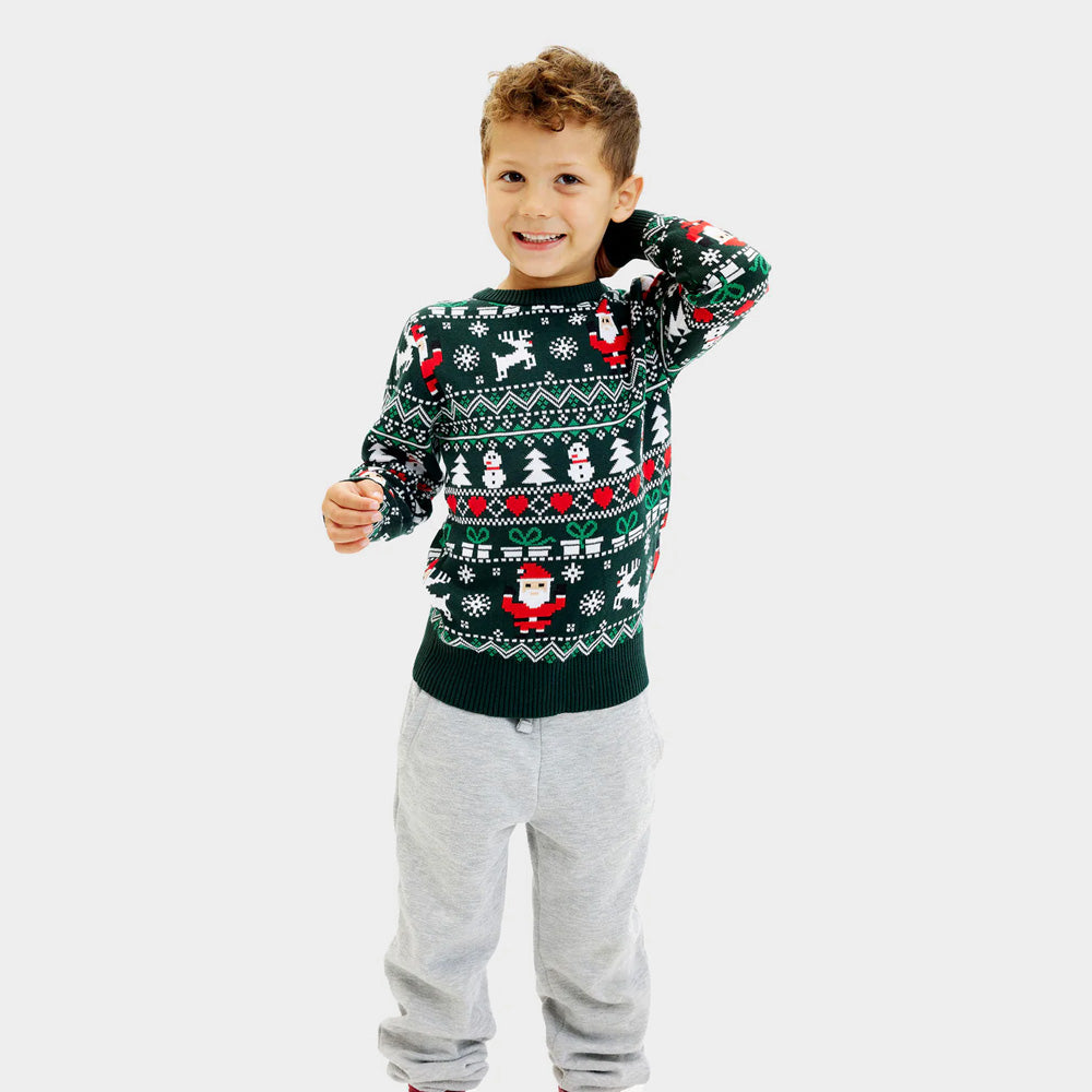 Jersey de Navidad Nino Green Christmas Algodón Orgánico

