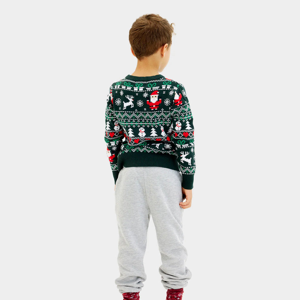 Jersey de Navidad para Nino y Niña Christmas Algodón Orgánico Green 
