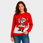 Jersey de Navidad Papá Noel con un Martini Mujer