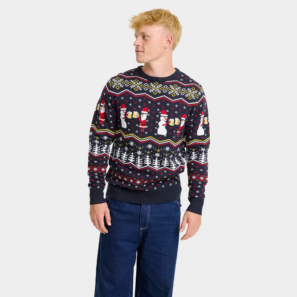 Jersey de Navidad hombre Cheers Santa
