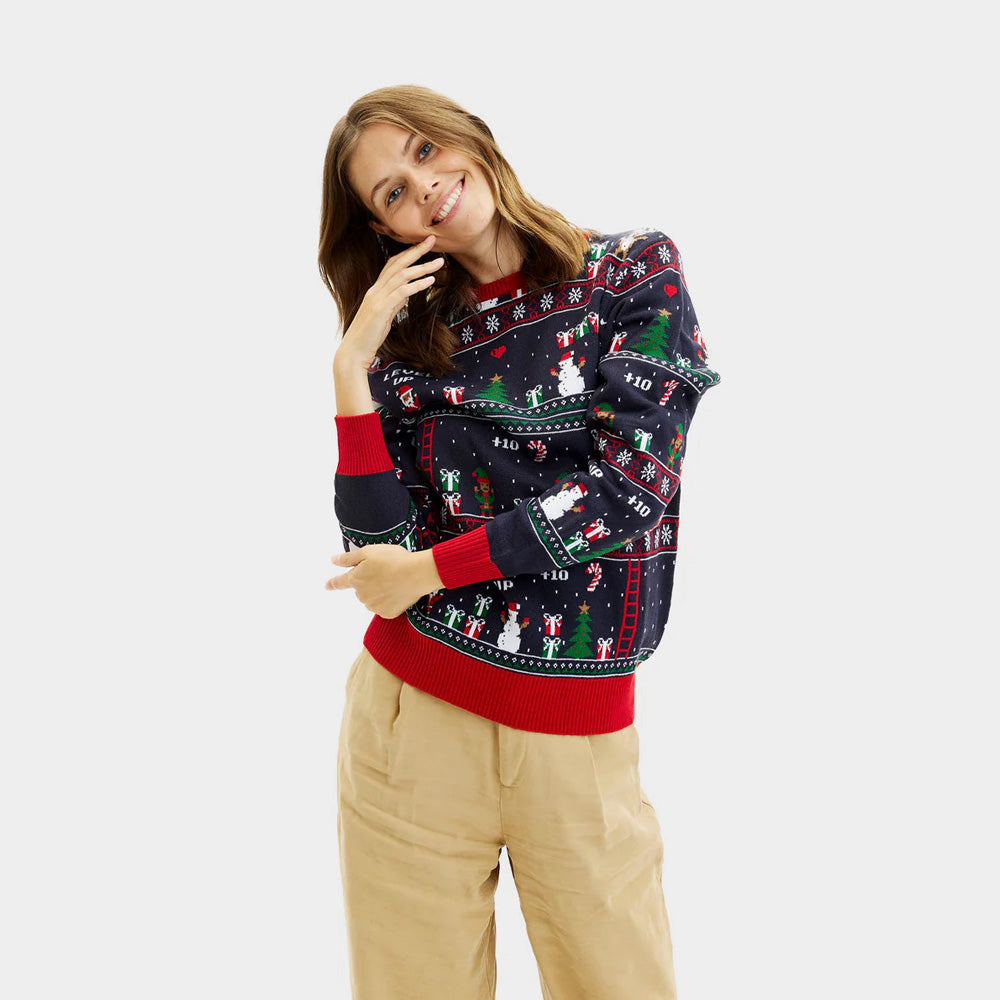 Jersey de Navidad Mujer Vintage Gaming
