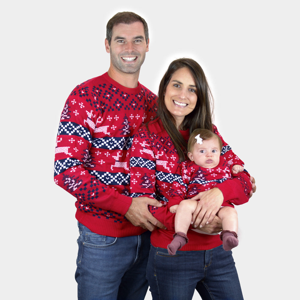 Jersey de Navidad para Niña y Niño Rojo Canadá familia