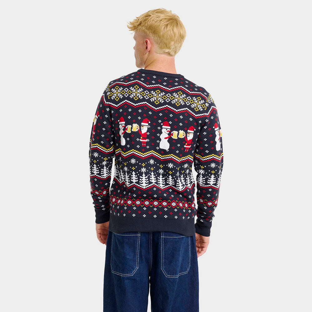 Jersey de Navidad de Pareja Cheers Santa hombre
