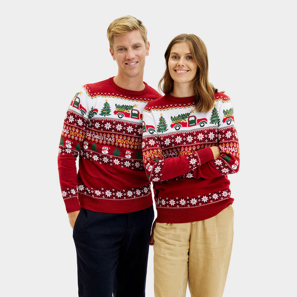 Jersey de Navidad de Pareja Driving Home
