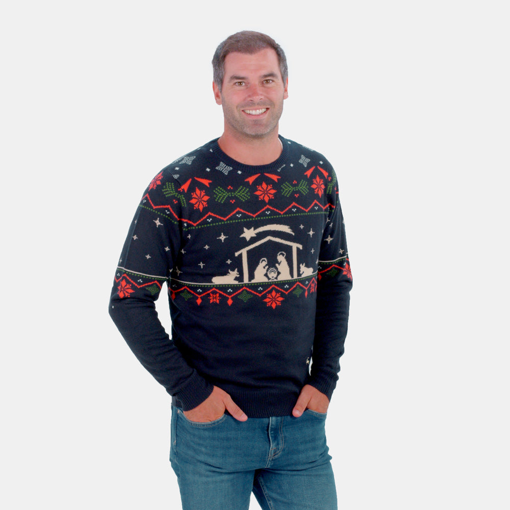 Jersey de Navidad Parejas Portal de Belén Hombre
