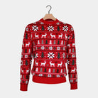 Jersey de Navidad Parejas Rojo Renos, Árboles y Estrellas Polares

