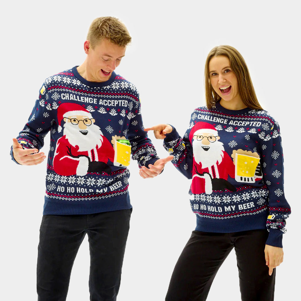 Jersey de Navidad Parejas Beer Pocket 3D