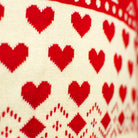Jersey de Navidad Parejas Corazones Beige Algodón Orgánico Rojos 
