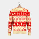 Jersey de Navidad Parejas Corazones Rojos Beige Algodón Orgánico
