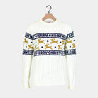 Jersey de Navidad Parejas Algodón Orgánico Elegante Blanco Renos 

