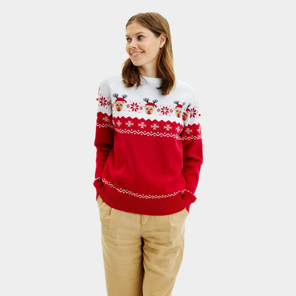 Jersey de Navidad Mujer Reno Adorable
