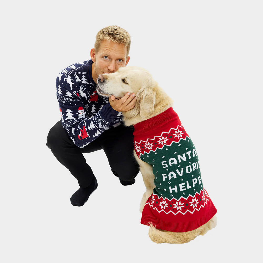 Jersey de Navidad para Perros Ayudante de Santa Claus Hombre
