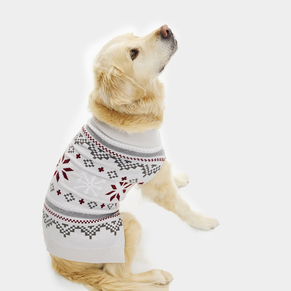 Jersey de Navidad para Perros Gris Estrellas Polares

