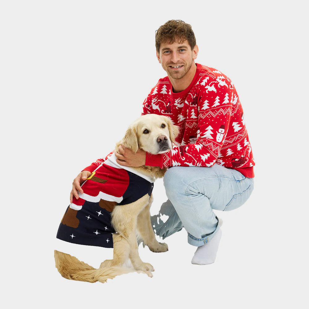 Jersey de Navidad para Perros Traje Santa hombre