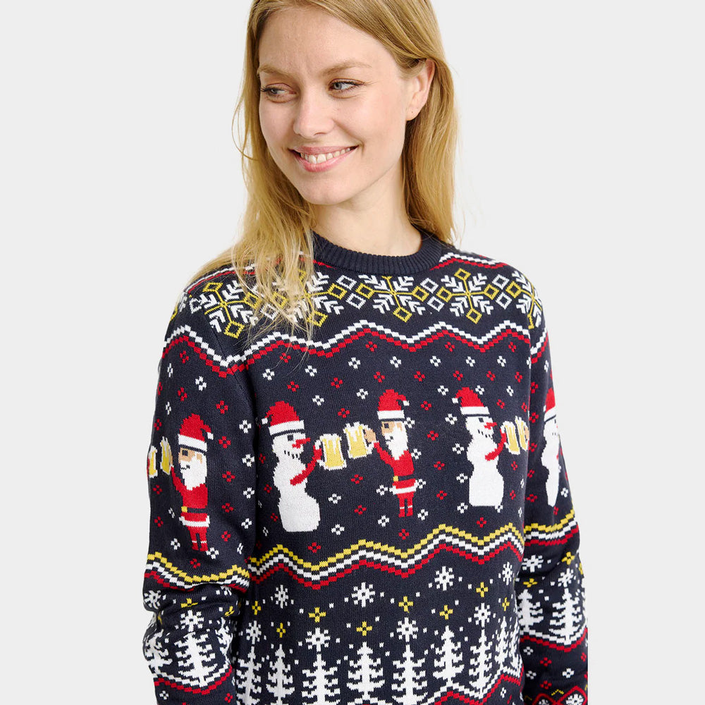 Mujer Jersey de Navidad de Pareja Cheers Santa
