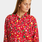 Mujer Pijama de Navidad para Adultos Unisex Rojo con Motivos Navideños