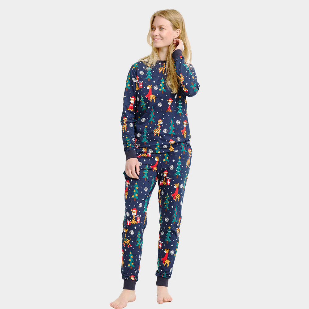 Pijama de Navidad para Adultos Mujer Unisex Jirafas
