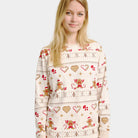 Pijama de Navidad para Adultos Unisex Gingercookies Beige
