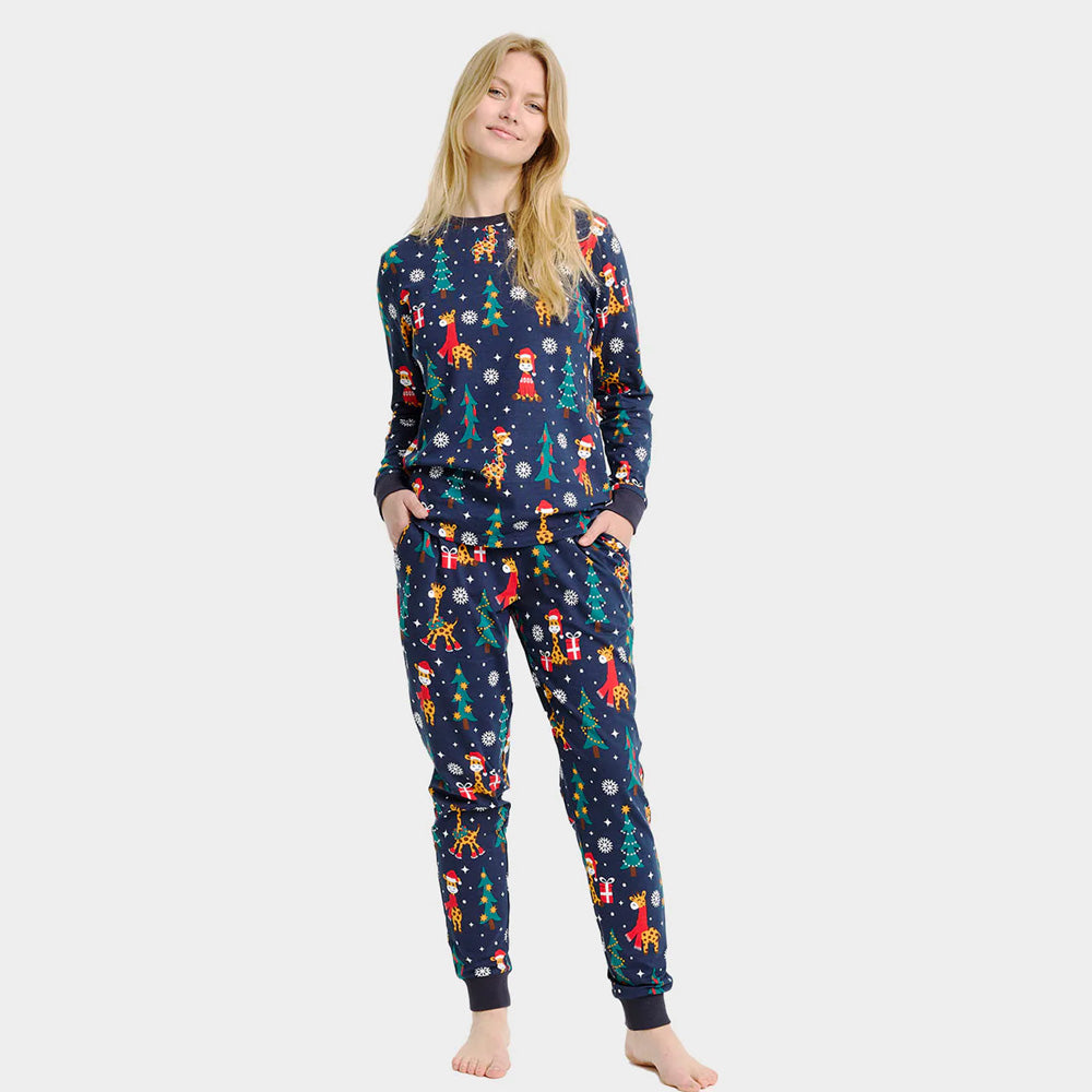 Pijama de Navidad para Adultos Unisex Jirafas Mujer
