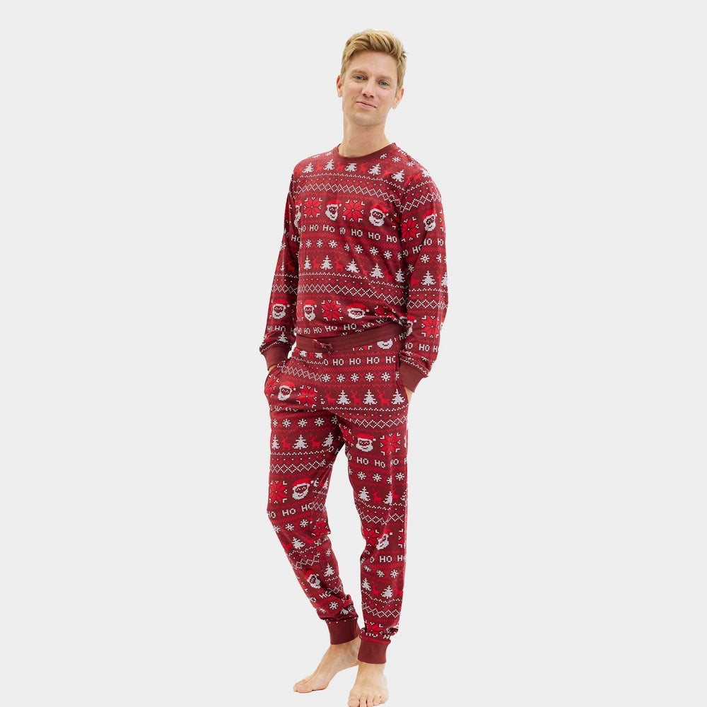 Pijama de Navidad Hombre Adultos Unisex Rojo Ho Ho Ho
