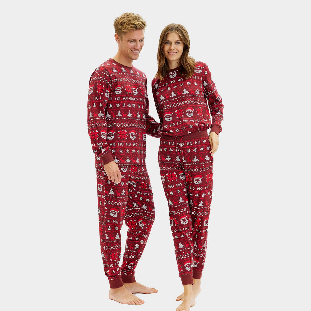 Pijama de Navidad para Adultos Unisex Rojo Ho Ho Ho

