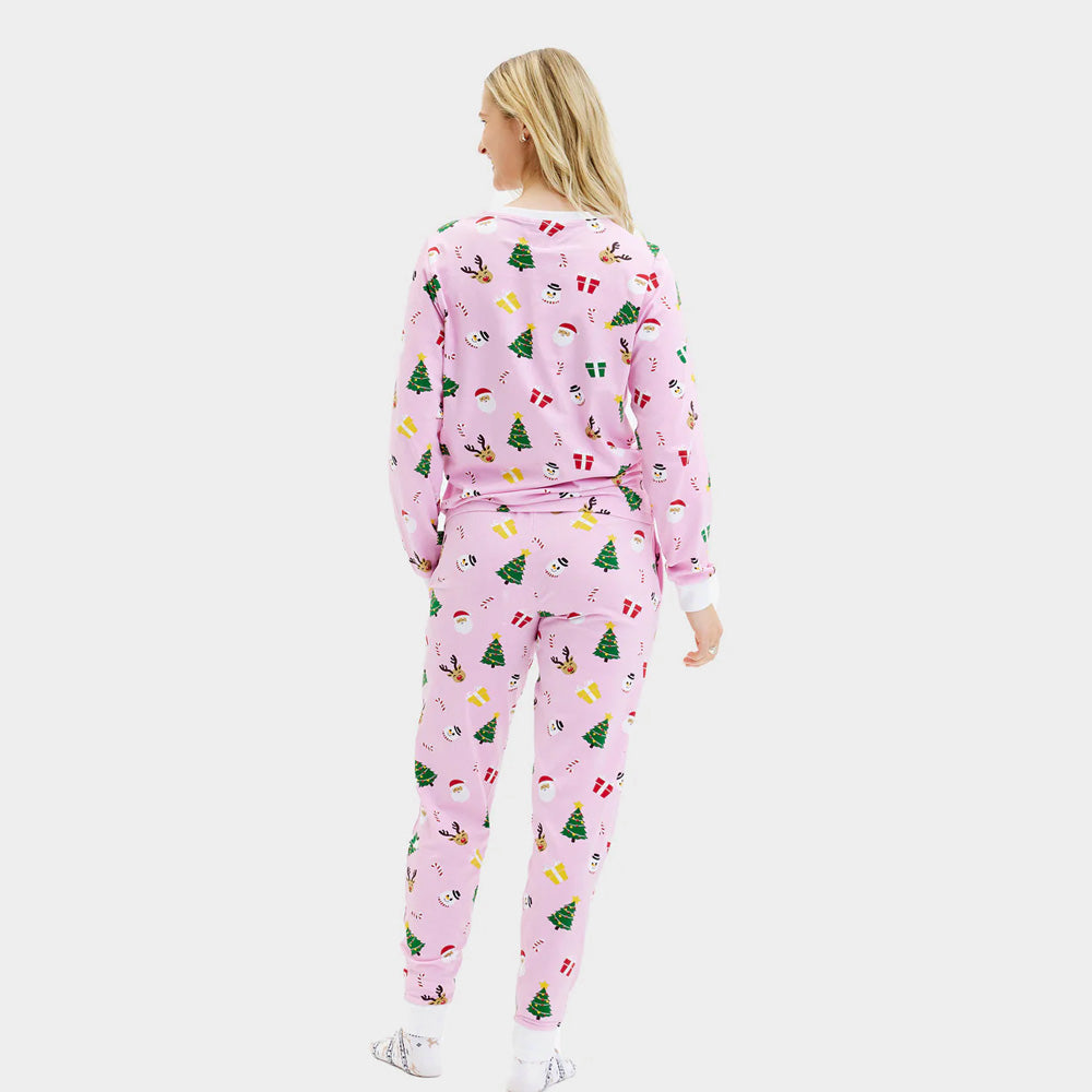 Pijama de Navidad para Adultos Unisex Rosa Mujer Motivos Navideños
