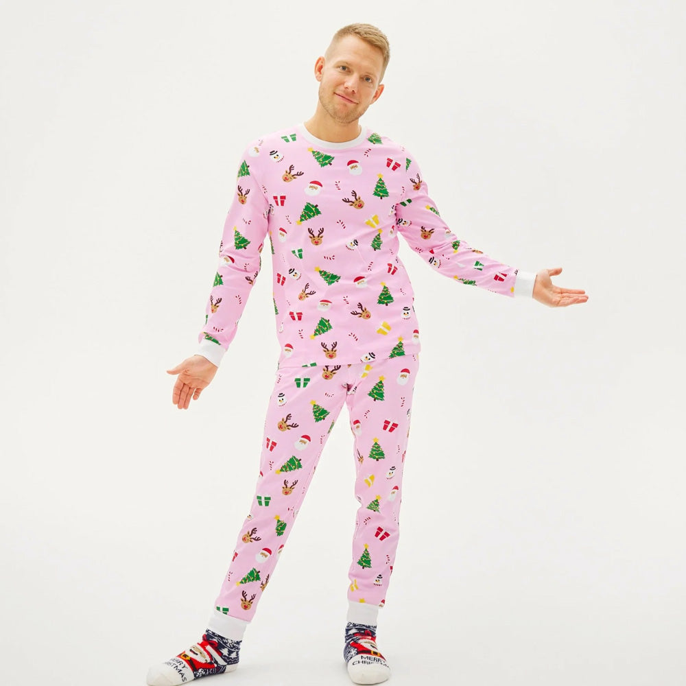 Pijama de Navidad para hombre Unisex Rosa Motivos Navideños
