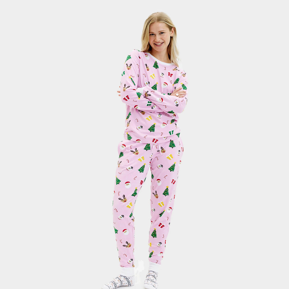 Pijama de Navidad para Mujer Unisex Rosa Motivos Navideños
