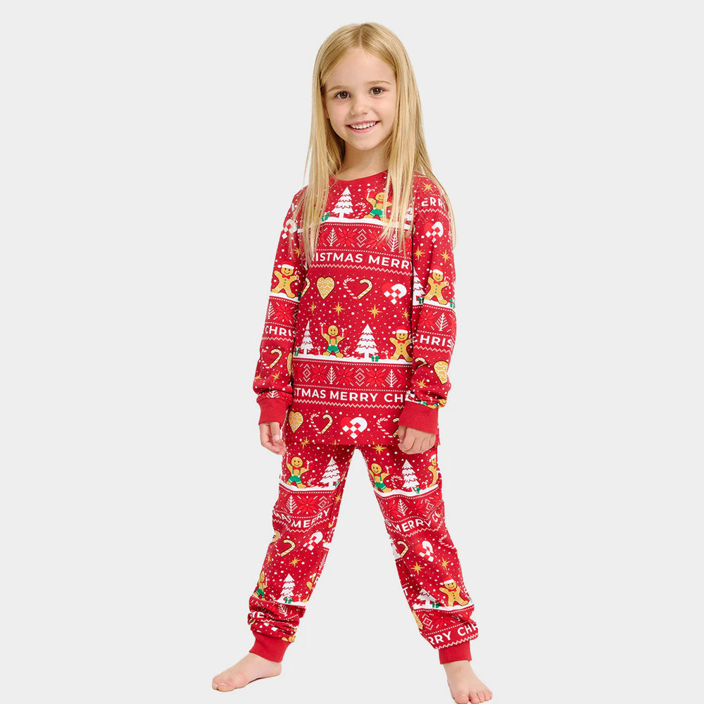 Pijama de Navidad para Niños Gingercookies Rojo
