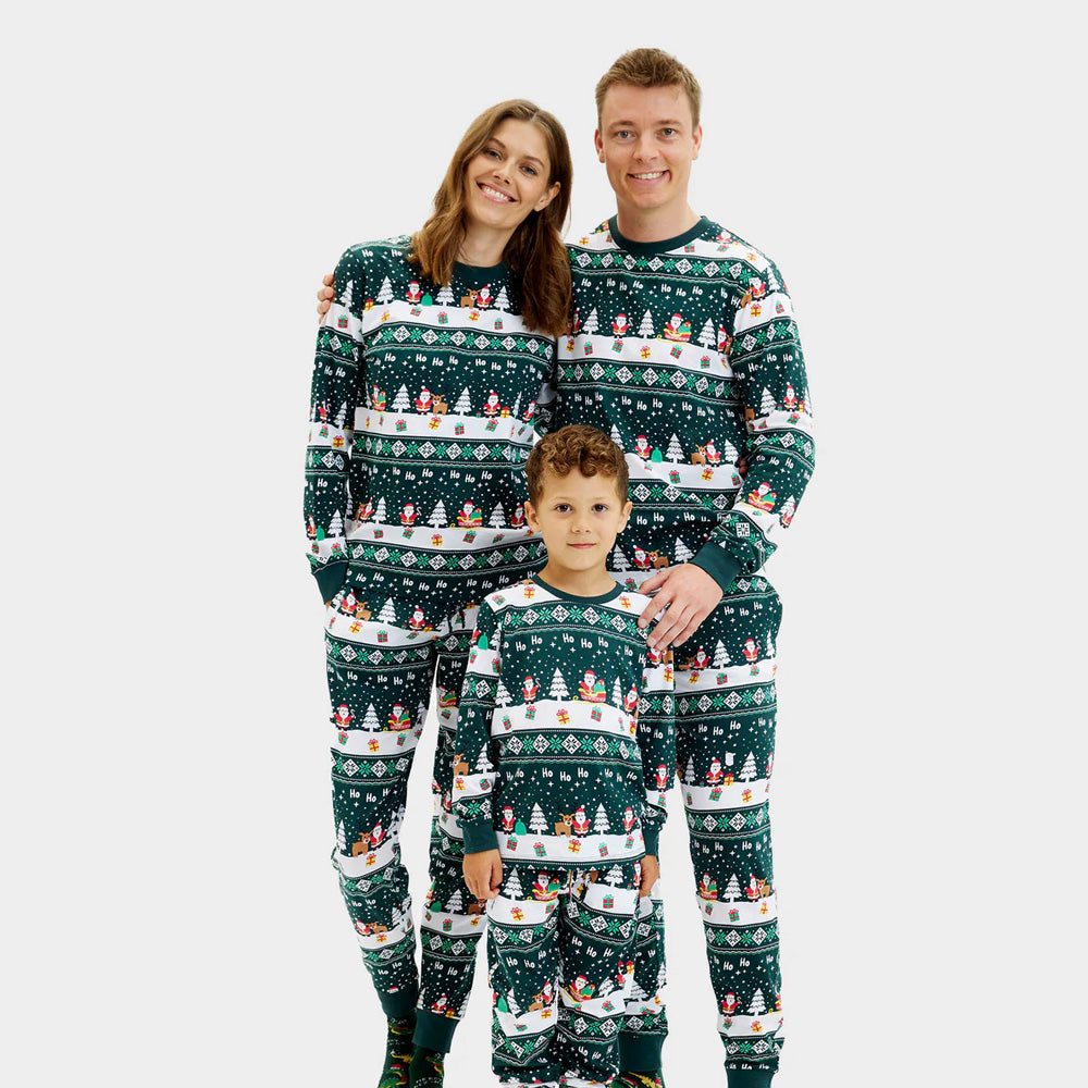 Pijama de Navidad para Niños Green Jolly Christmas Familia
