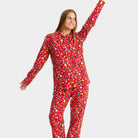 Pijama de Navidad Mujer Adultos Unisex Rojo con Motivos Navideños