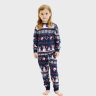 Pijama de Navidad para Niña Muñecos de Nieve y Corazones Azul 