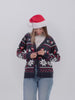 Jersey de Navidad para Mujer y Hombre Cárdigan Azul Estrellas Polares