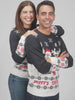 Jersey de Navidad Mujer y Hombre Papá Noel y Reno Rudolph Azul