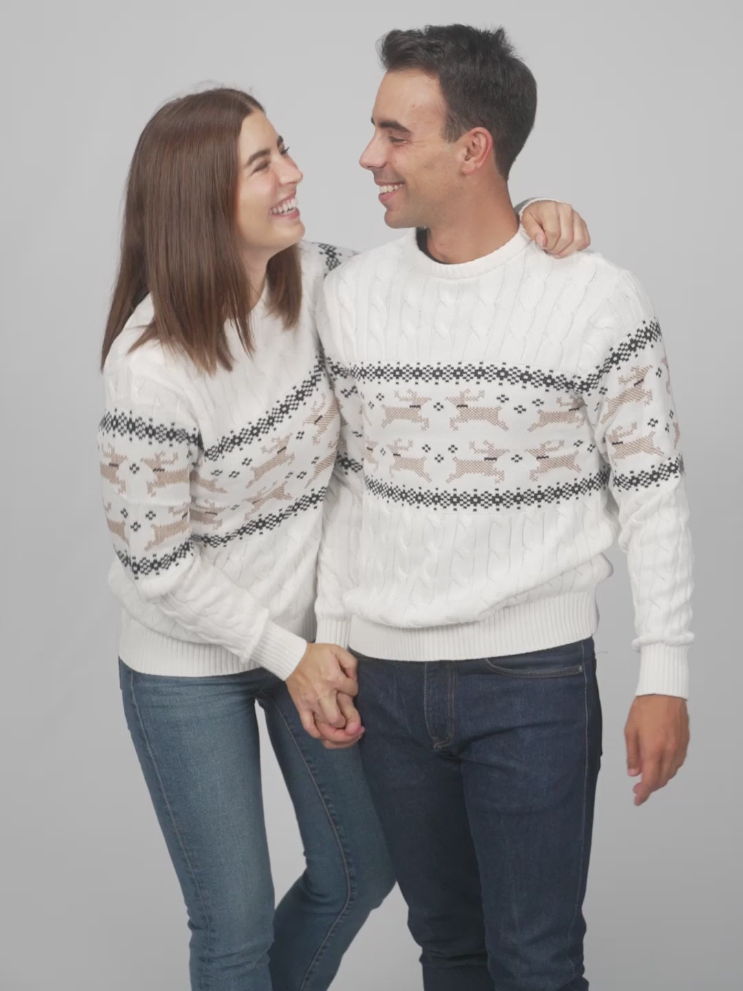 Jersey de Navidad Mujer y Hombre Blanco Elegante Alaska