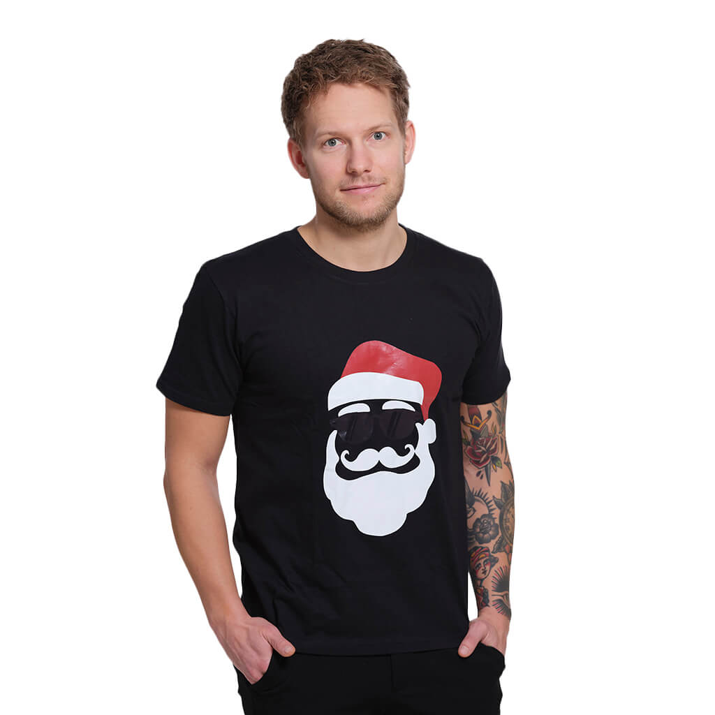 Camiseta Navideña Hombre Mujer Papa Noel Hipster