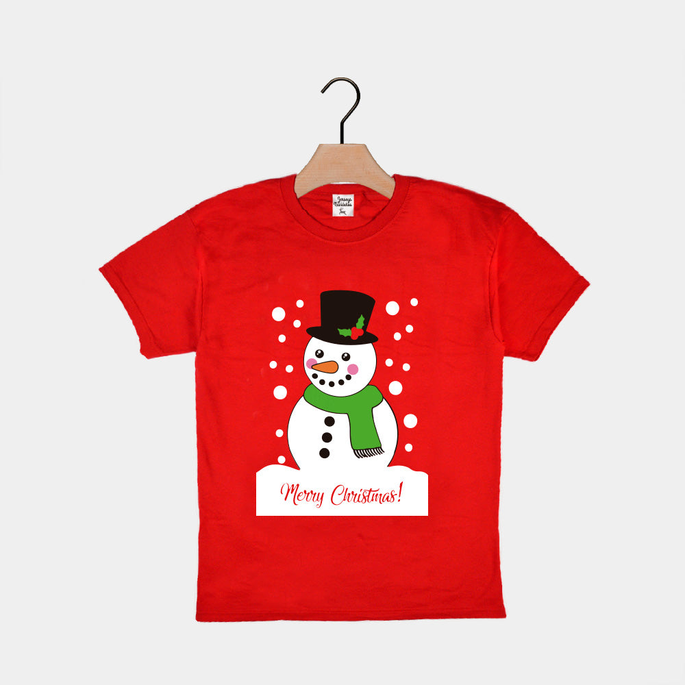 Camiseta Navideña para Niños Muñeco Nieve