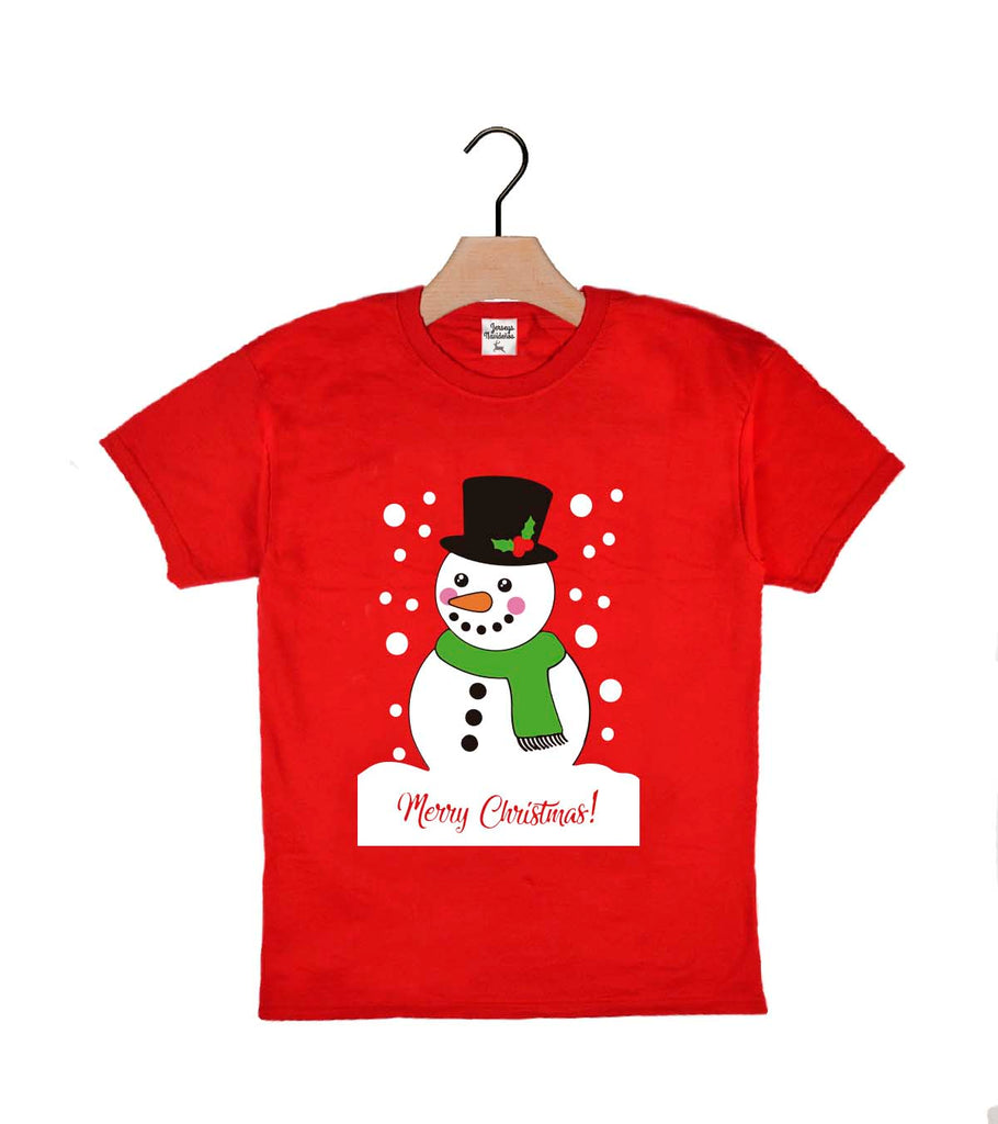 Camiseta Navideña para Niños Muñeco Nieve