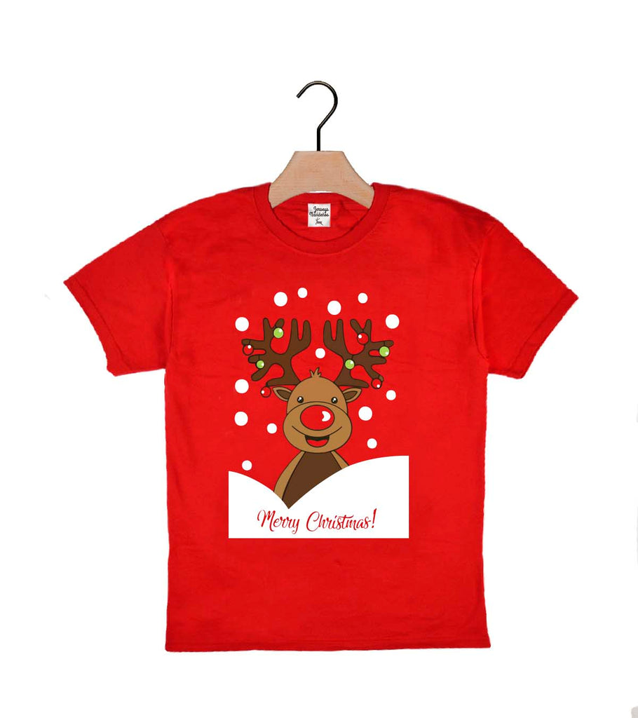 Camiseta Navideña para Niños Reno Rudolph