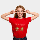 Camiseta de Navidad Mujer Roja Gingerbread