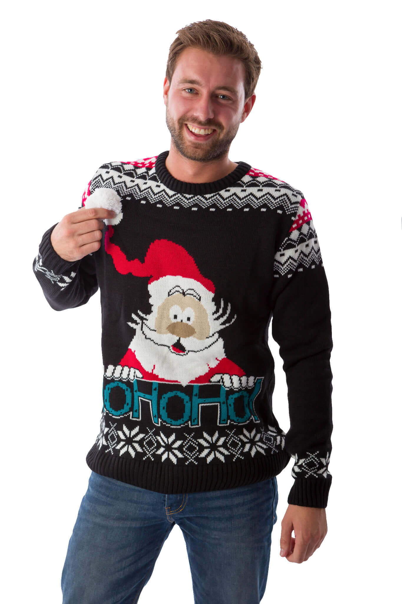 Jersey Navideño Hombre Papá Noel en 3D