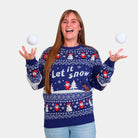 Jersey Navideño Mujer Let it Snow Azul