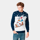 Jersey Navideño Muñeco de Nieve en Trineo hombre