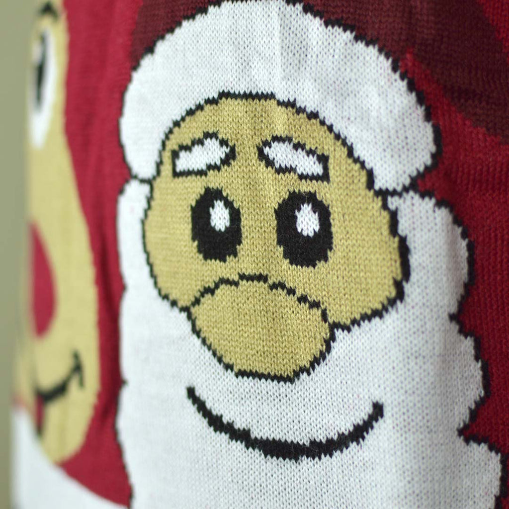 Jersey de Navidad para Familia Santa y Rudolph Sonrientes Detalle Cara