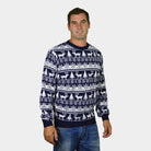 Jersey de Navidad Hombre Cenefas Renos y Árboles