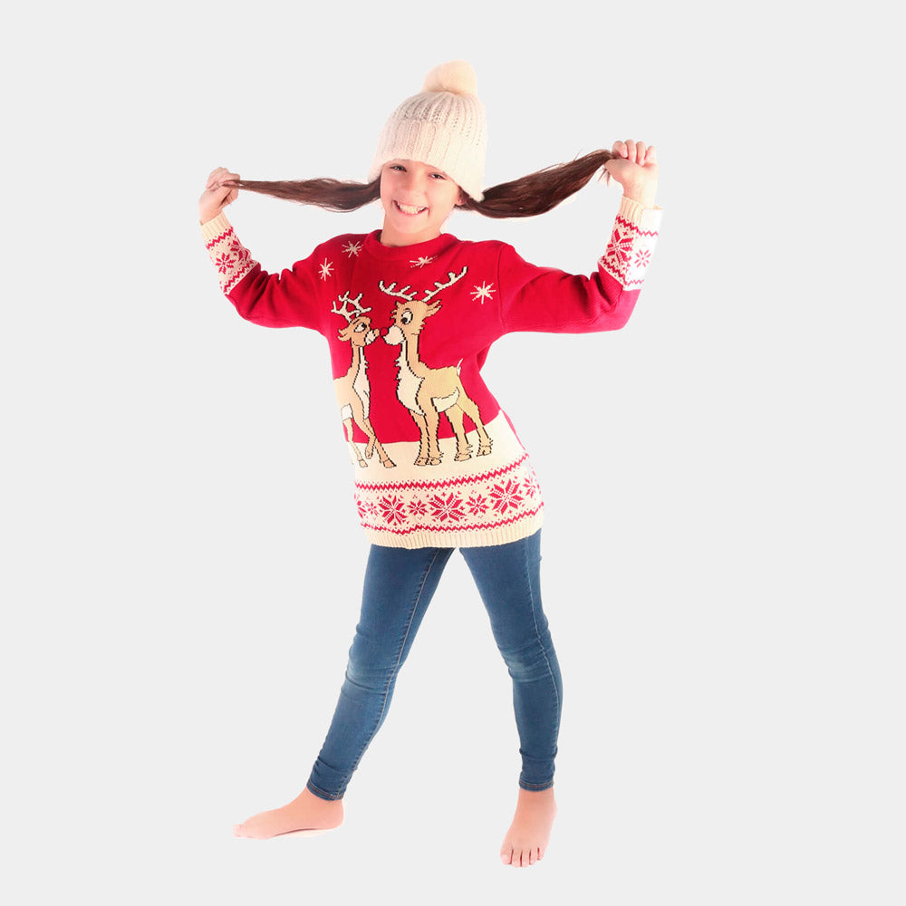 Jersey de Navidad Niña Rojo con Renos Bebé Baby