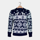 Jersey Navideño para Hombre con Renos y Estrellas Azul Nordic